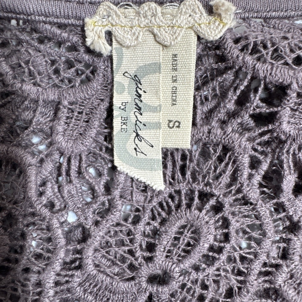 Gimmicks BKE Silk Sequin Tank Lace Fringe Kimono Small Festival Whimsigoth BOHO - Picture 14 of 16